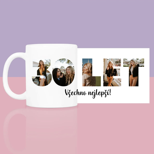 Slovo Z Fotek: 30 Let Z Tvých Fotek - Dárková Sada S Hrnkem A Růžovým Spa