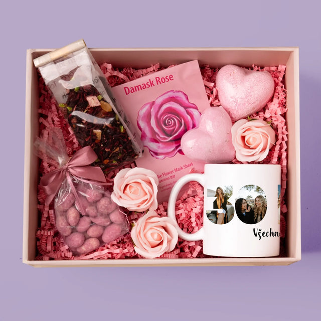 Slovo Z Fotek: 30 Let Z Tvých Fotek - Dárková Sada S Hrnkem A Růžovým Spa