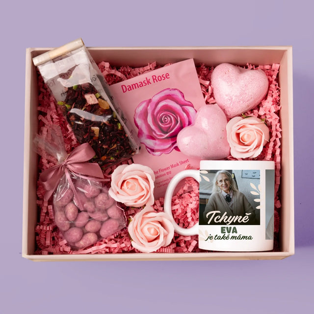 Fotokoláž: Tchyně Je Také Máma - Dárková Sada S Hrnkem A Růžovým Spa