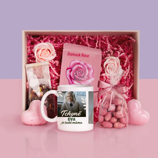 Fotokoláž: Tchyně Je Také Máma - Dárková Sada S Hrnkem A Růžovým Spa