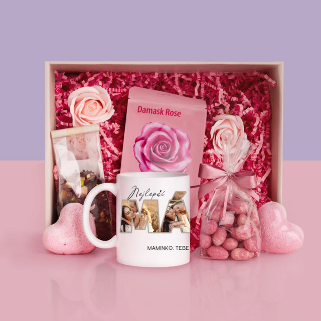 Slovo Z Fotek: Nejlepší Máma Na Světě Fotografie - Dárková Sada S Hrnkem A Růžovým Spa