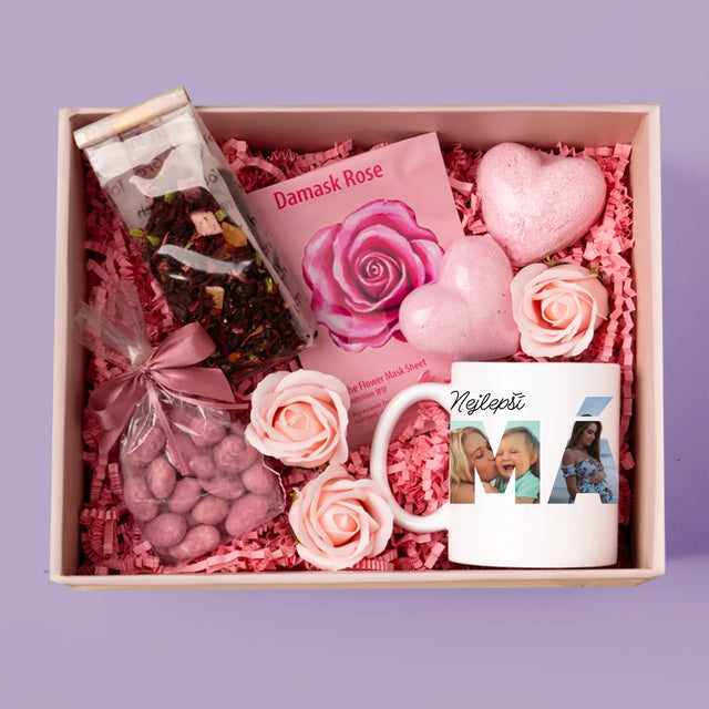 Slovo Z Fotek: Máma Z Tvých Fotek - Dárková Sada S Hrnkem A Růžovým Spa