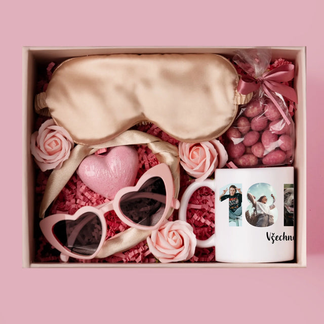 Slovo Z Fotek: 18 Let Z Tvých Fotek - Dárková Sada S Hrnkem A Saténovou Čelenkou