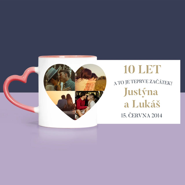 Tvar Z Fotek: Výročí Srdce - Dárková Sada S Hrnkem, Plyšovým Medvídkem A Sladkostmi