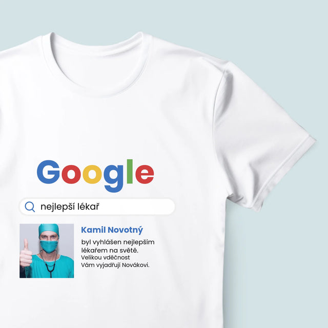 Fotka S Textem: Nejlepší Lékař Výsledek Google - Pánské Tričko