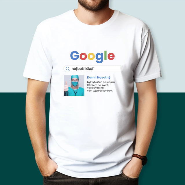 Fotka S Textem: Nejlepší Lékař Výsledek Google - Pánské Tričko