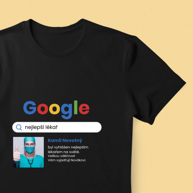 Fotka S Textem: Nejlepší Lékař Výsledek Google - Pánské Tričko