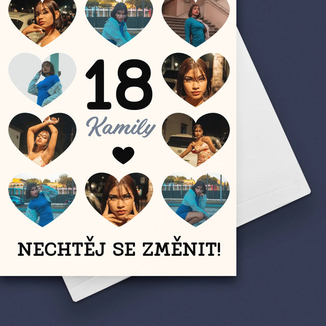 Fotokoláž: 18 Srdce - Přání