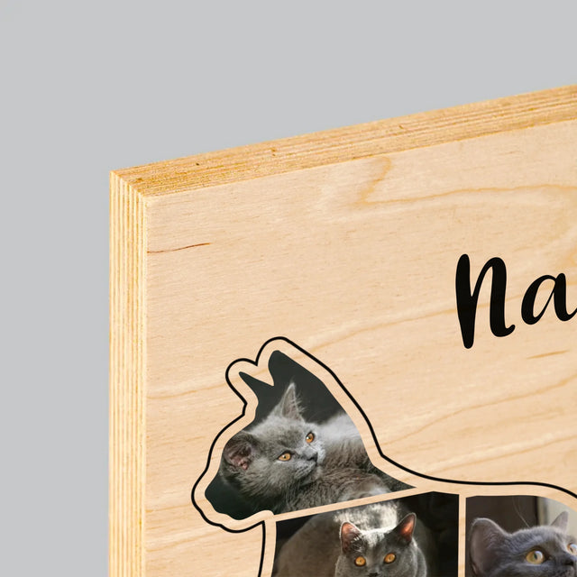 Tvar z fotografií: Nejlepší kamarádka kočky - tisk na dřevo | Česká republika