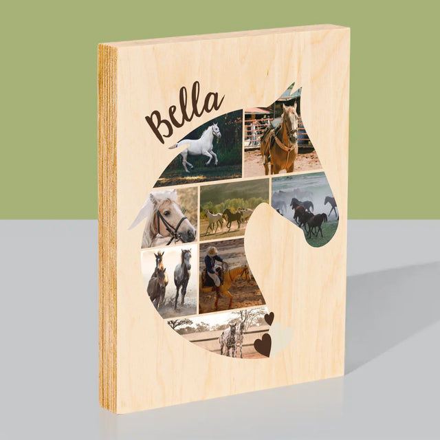 Tvar z fotografií: Kůň - tisk na dřevo | Česká republika