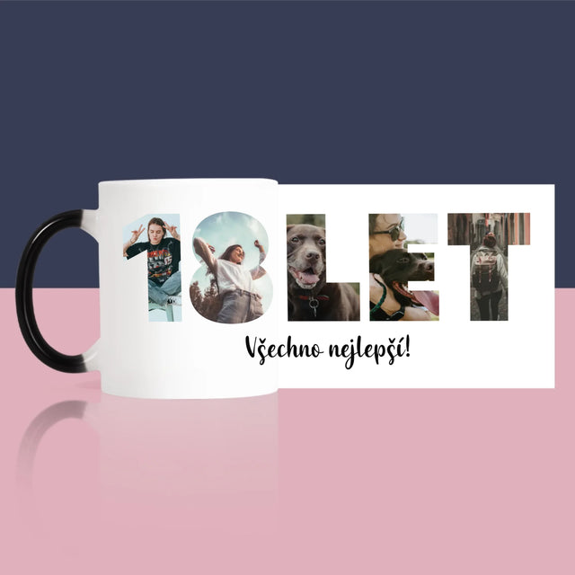 Slovo z obrázků: 18 let - hrnek s potiskem | Česká republika