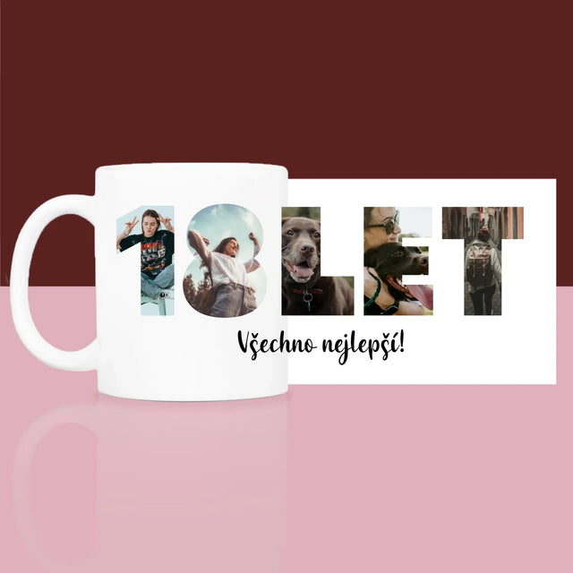 Slovo Z Fotek: 18 Let Z Tvých Fotek - Dárková Sada S Hrnkem A Saténovou Čelenkou