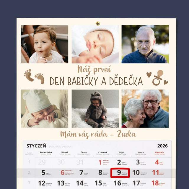 Fotokoláž: Náš První Den Babičky A Dědečka - Fotokalendář