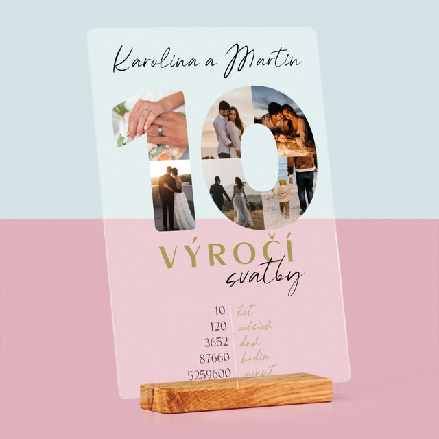 Slovo Z Fotek: 10. Výročí Svatby - Tisk Na Akrylovém Skle