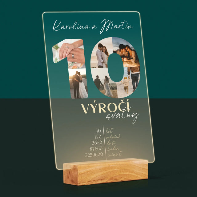 Slovo Z Fotek: 10. Výročí Svatby - Tisk Na Akrylovém Skle