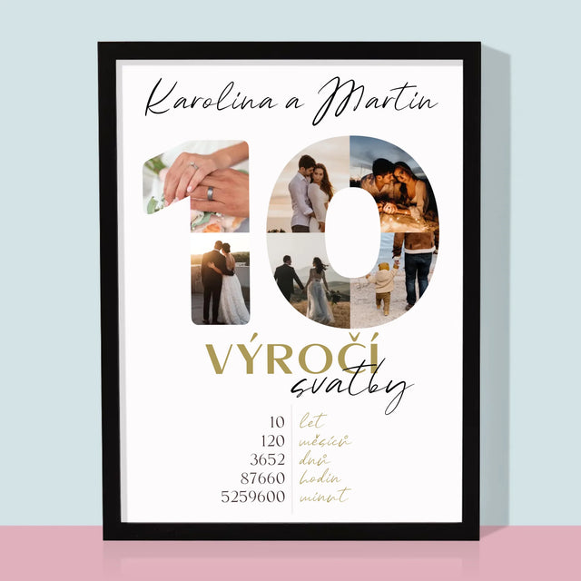 Slovo Z Fotek: 10. Výročí Svatby - Tisk V Rámečku