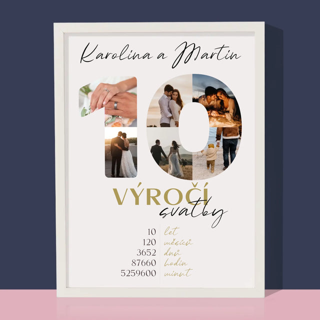 Slovo Z Fotek: 10. Výročí Svatby - Tisk V Rámečku