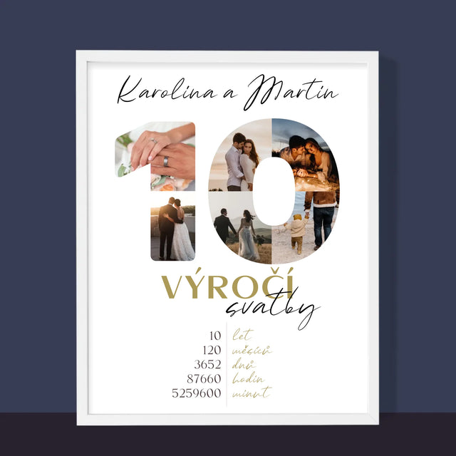 Slovo Z Fotek: 10. Výročí Svatby - Tisk V Rámečku