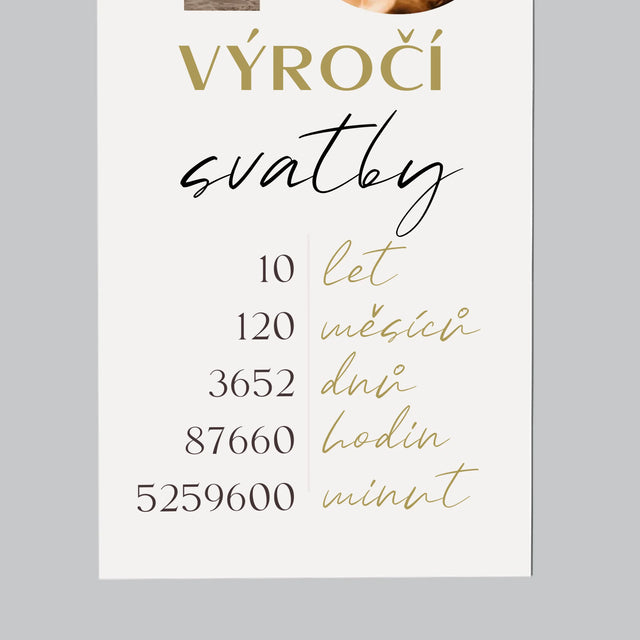 Slovo Z Fotek: 10. Výročí Svatby - Magnet - Obdelník