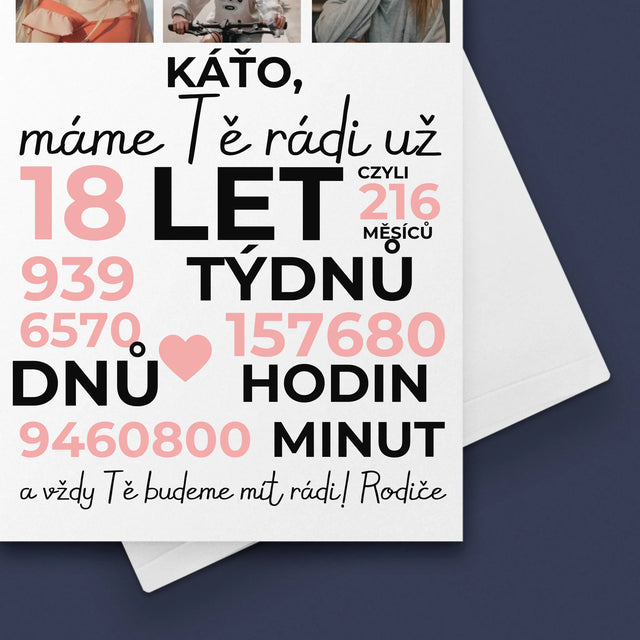 Fotokoláž: Máme Tě Rádi Už 18 Let - Přání