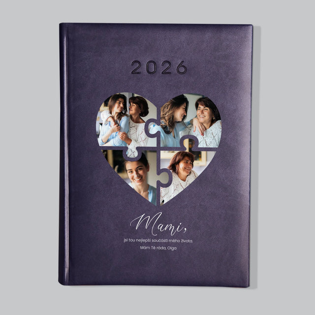 Fotokoláž: Puzzle Srdce Pro Mámu - Diář