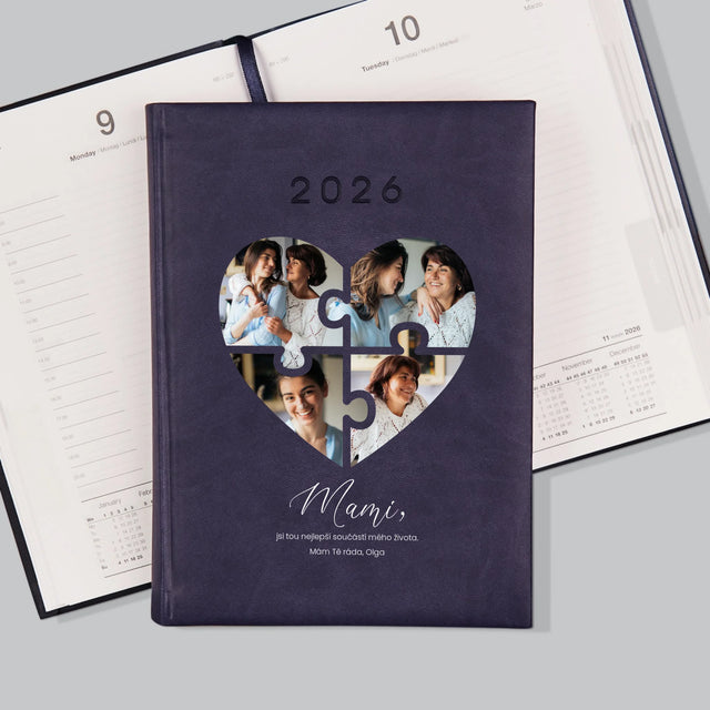 Fotokoláž: Puzzle Srdce Pro Mámu - Diář
