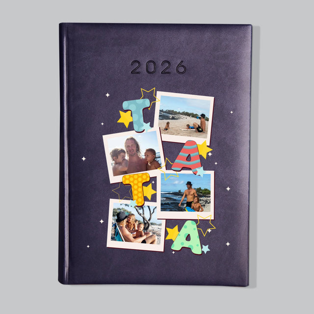 Fotokoláž: Písmenka Táta - Diář