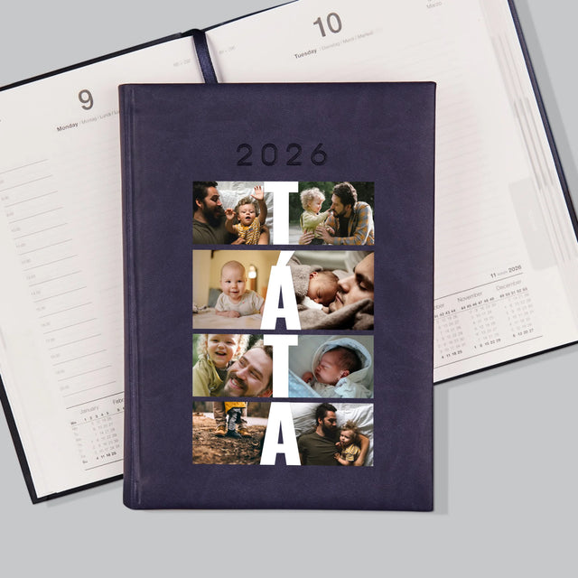 Fotokoláž: Nápis Táta - Diář