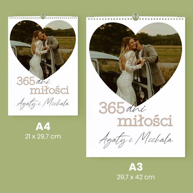 Fotka S Textem: 365 Dní Lásky - Nástěnný Kalendář