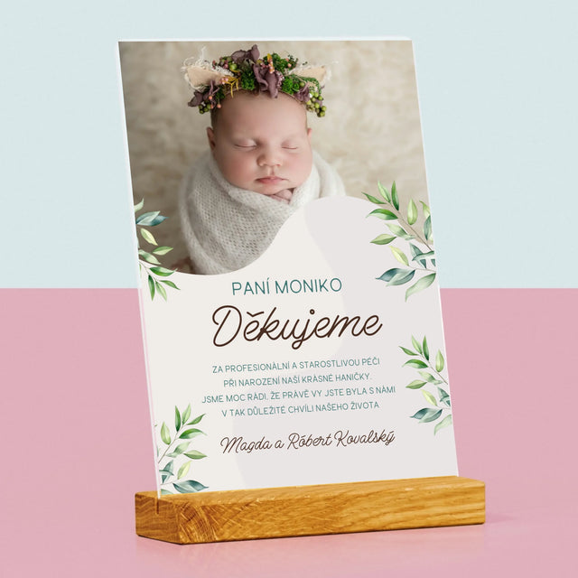 Fotka S Textem: Poděkování Porodní Asistentce - Tisk Na Akrylovém Skle