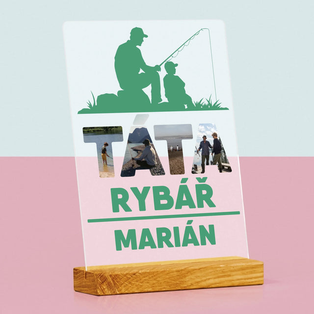 Slovo Z Fotek: Táta Rybář - Tisk Na Akrylovém Skle
