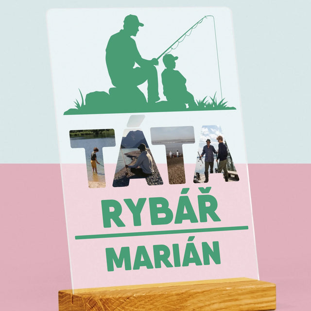 Slovo Z Fotek: Táta Rybář - Tisk Na Akrylovém Skle