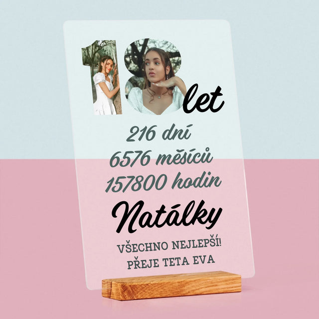 Slovo Z Fotek: 18 Let Odpočítávání - Tisk Na Akrylovém Skle