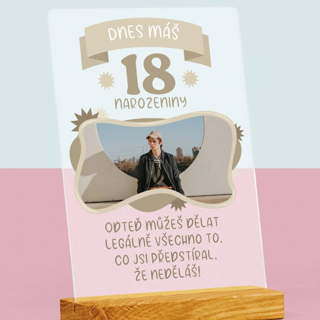 Fotka S Textem: Legální Narozeniny - Tisk Na Akrylovém Skle