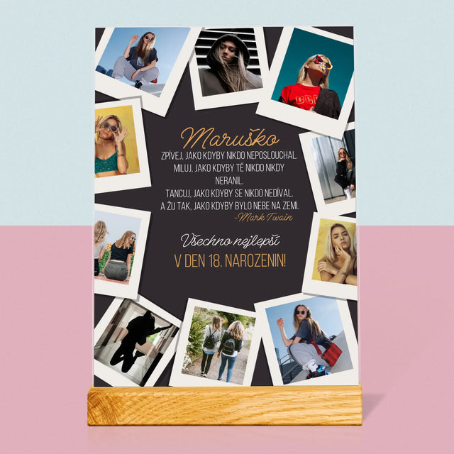 Fotokoláž: Přání K Narozeninám - Tisk Na Akrylovém Skle