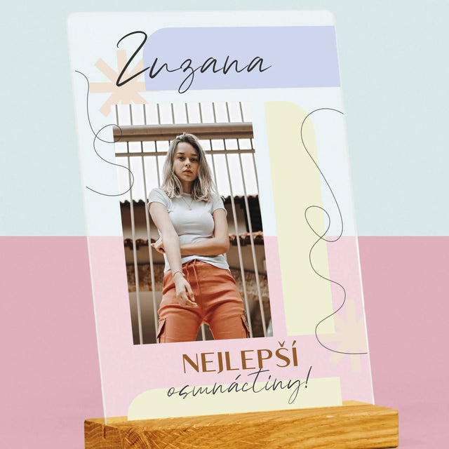 Fotka S Textem: Nejlepší Osmnáctiny - Tisk Na Akrylovém Skle