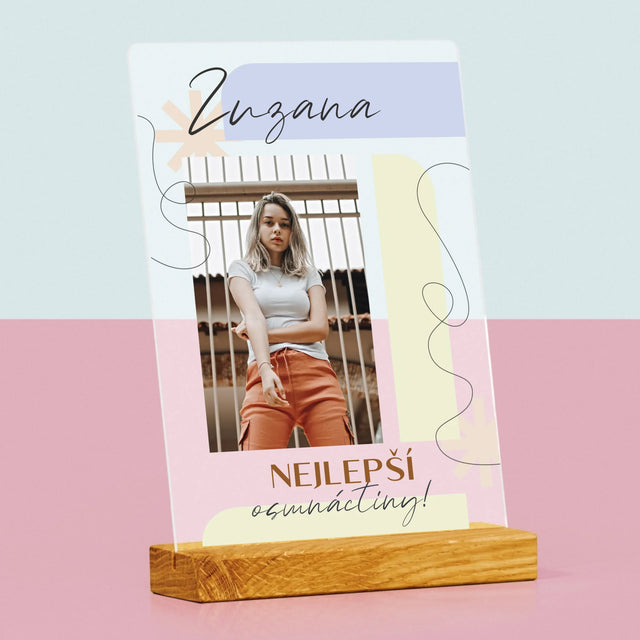 Fotka S Textem: Nejlepší Osmnáctiny - Tisk Na Akrylovém Skle