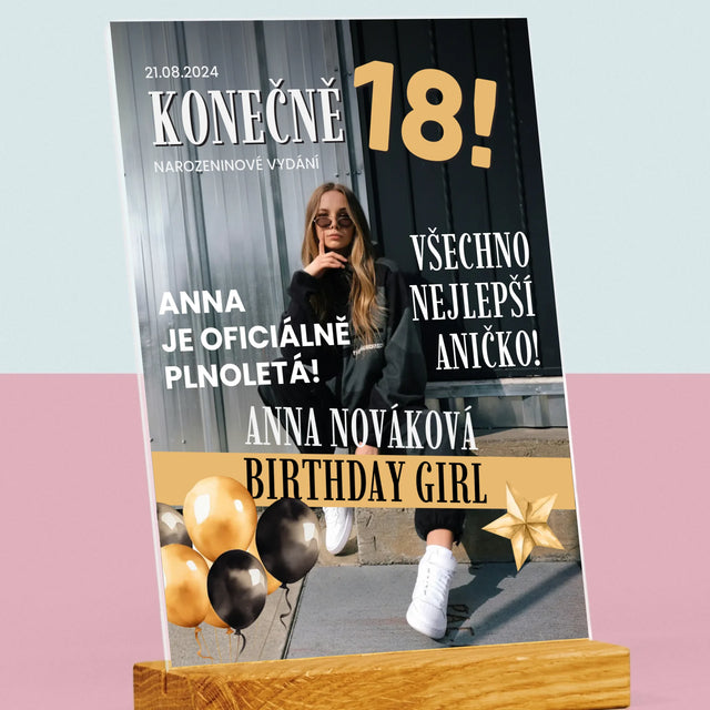 Obálka Časopisu: Konečně 18 - Tisk Na Akrylovém Skle