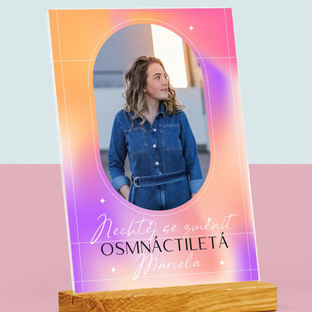 Fotka S Textem: Nechtěj Se Změnit - Tisk Na Akrylovém Skle