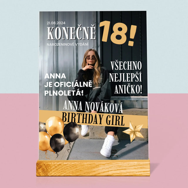 Obálka Časopisu: Konečně 18 - Tisk Na Akrylovém Skle