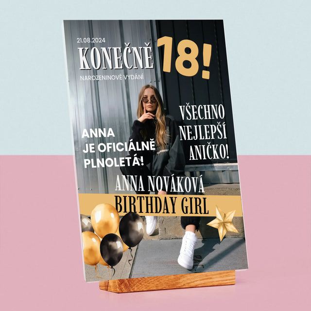 Obálka Časopisu: Konečně 18 - Tisk Na Akrylovém Skle