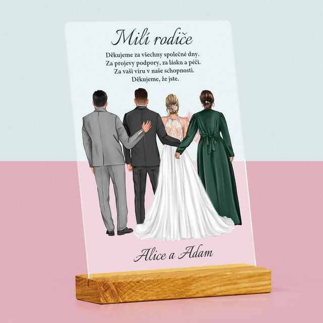 Designér Postav: Milí Rodiče Děkujeme - Tisk Na Akrylovém Skle