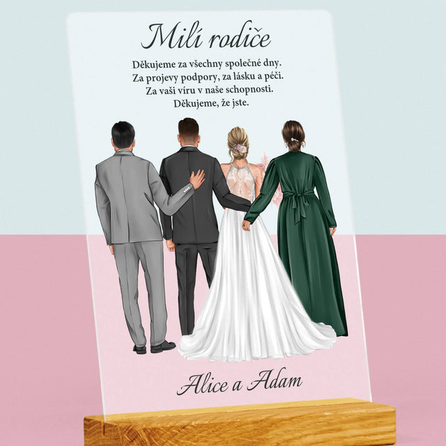 Designér Postav: Milí Rodiče Děkujeme - Tisk Na Akrylovém Skle