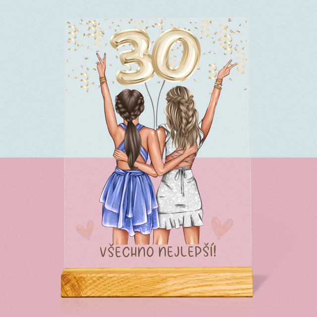 Designér Postav: Kamarádky Třicátiny - Tisk Na Akrylovém Skle