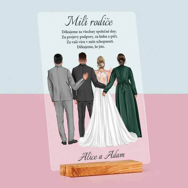 Designér Postav: Milí Rodiče Děkujeme - Tisk Na Akrylovém Skle