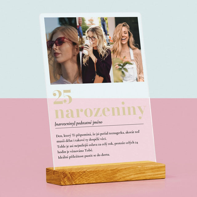Fotokoláž: 25. Narozeniny Definice - Tisk Na Akrylovém Skle