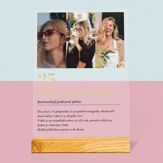Fotokoláž: 25. Narozeniny Definice - Tisk Na Akrylovém Skle