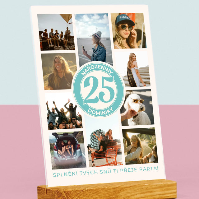 Fotokoláž: 25. Narozeniny - Tisk Na Akrylovém Skle