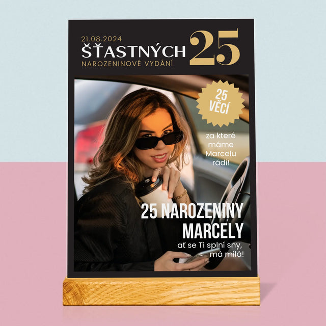 Obálka Časopisu: Šťastných 25 - Tisk Na Akrylovém Skle