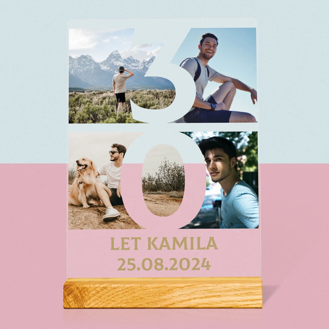 Fotokoláž: 30 Let Číslo Fotky - Tisk Na Akrylovém Skle